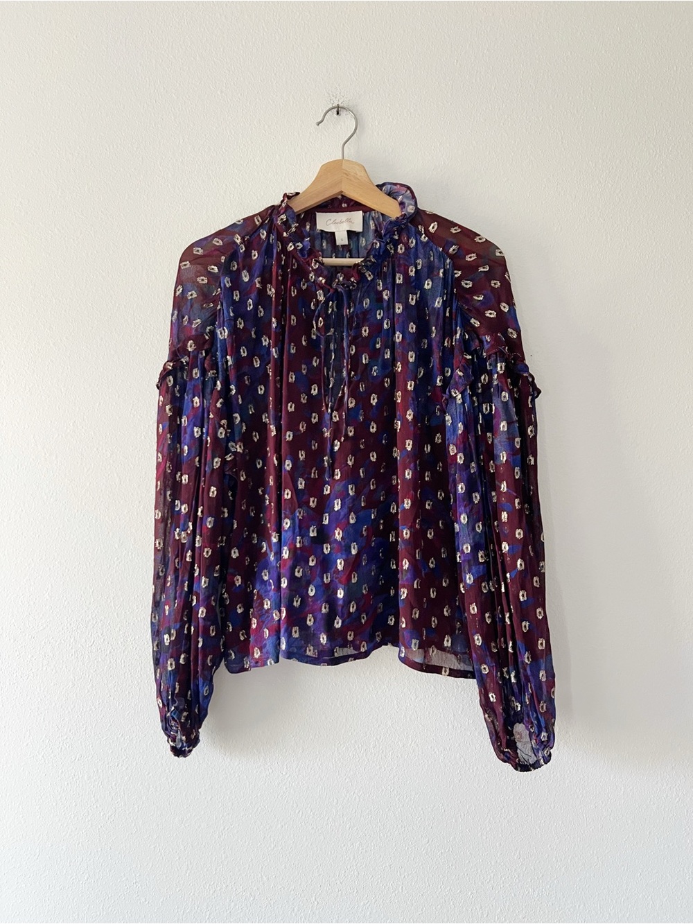 CLEOBELLA | Shimmer Dot Dara Sheer Top | S - Picture 2 of 4